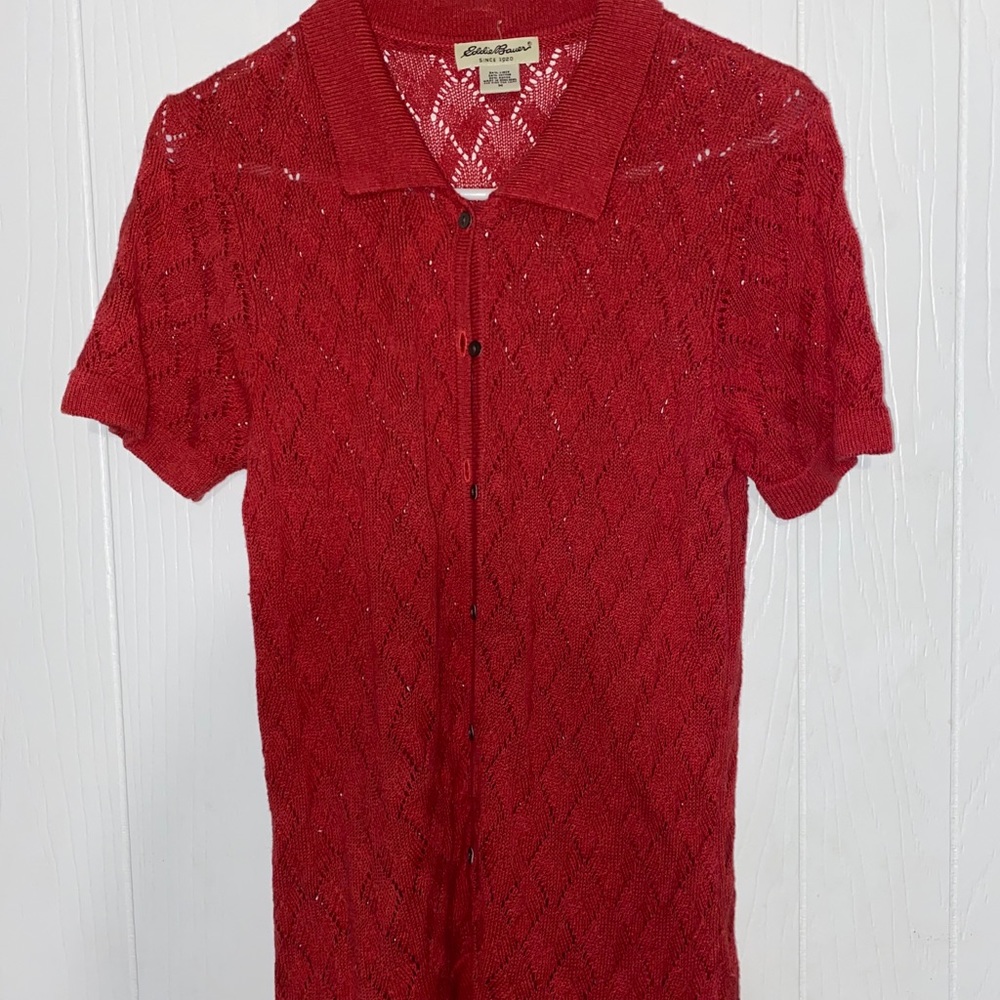 Eddie Bauer red sweater(short sleeved)